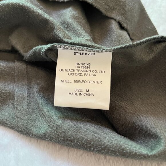 Outback Trading Company Western Faux Suede Paisley Snap Button Shirt Medium New - Picture 8 of 9